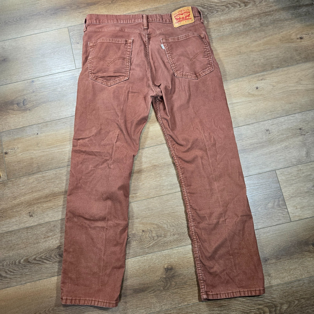 Levis 514 Corduroy Pants 36x30 Rust Brown Straight Fit Stretch Fall Workwear - Picture 11 of 14